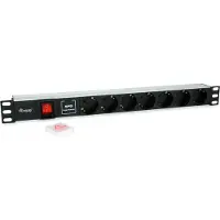 Equip 19´´ Rack-strømskinne Med 7 Udtag Rack-strømskinne Med 8 Udtag 1.8 M