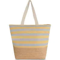 Normani Strandtaske 'Mackay' beige-meleret / pastelblå / gul