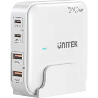 UNITEK GaN network charger - P1228AWH01-EU | 70W 2x USB-C 2x USB-A