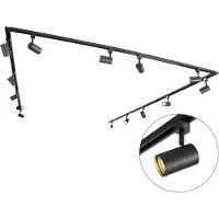 QAZQA Moderne skinnesystem med 14 spotlights sort 1-faset - Iconic Jeana