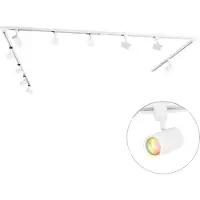 QAZQA Smart 1-faset skinnesystem med 10 spotlights hvid inkl. Wifi GU10 - Iconic Jeana