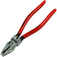 Knipex 02 01 180, Lineman''s tænger, Stål, Plast, Rød, 180 mm, 202 g
