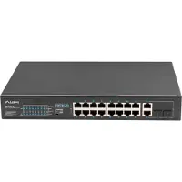 Lanberg unmanaged switch 16x 100Mb PoE+/2x Combo Rack 19" Gigabit Ethernet 150W