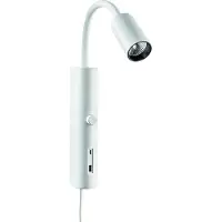 SG ARMATUREN Tube Wall Hvid USB 360lm 3000K Ra 98 Integreret lysdæmper