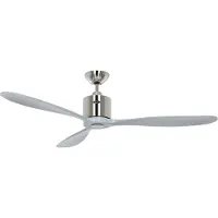 CasaFan AEROPLAN ECO 132 BN-LG Flügel Massivholz Lichtgrau Loftsventilator 27 W (Ø x H) 132 cm x 310 mm Krom (børstet) med fjernbetjening, Timer, Vinterdrift