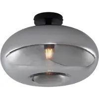 QAZQA Art Deco loftslampe sort med røgglas 40 cm - Busa