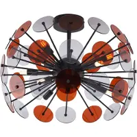QAZQA Art Deco loftslampe sort med rav og røg - Atomic