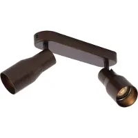 QAZQA Afrundet loftspot mørk bronze GU10 50 mm 2-lys - Stanley