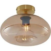 QAZQA Art Deco loftslampe messing med ravglas - Busa