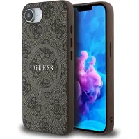 GUESS 4G Ring Classic Logo MagSafe iPhone 16e Etui - Brun
