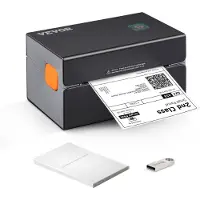 Vevor termisk etiketprinter, 300 DPI til 4x6 postpakker, Bluetooth og automatisk etiketgenkendelse, understøtter Windows/MacOS/Linux/Chromebook/Android/IOS, kompatibel med Amazon, eBay, Etsy osv., sor