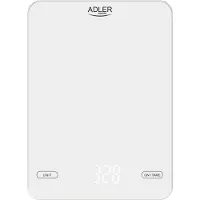 Adler AD 3177w Køkkenvægt 10 kg, USB-opladning, hvid