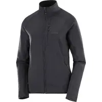 Salomon - Fleece dame - Sntial Lightwarm FZ W Deep Black til Unisex - Størrelse S - Sort
