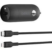 Belkin Components Belkin BoostCharge - Bilstrømsadapter - 30 Watt - 3 A - Fast Charge, Power Delivery 3.1 (USB-C) - sort