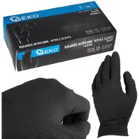 INNE SOLID GRIP nitrilhandsker sorte størrelse S 50 stk. GEKO G75200-S