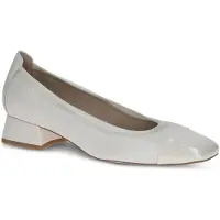 Caprice Pumps, white, made of Leather with Trapeze heel, Size 41