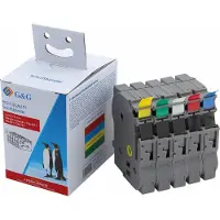 G&G 5T231M-5TD, Hvid, Rød, Blå, Gul, Grøn, Brother, Brother PTouch 1010 Brother PTouch 1280 Brother PTouch 18R Brother PTouch 2100VP Brother PTouch..., 1,2 cm, 8 m, 5 stk