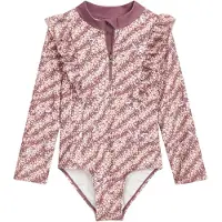 Playshoes Badedragt lavendel / cyclam / rød / hvid
