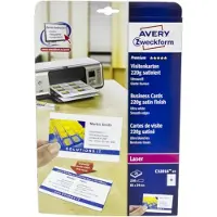 Avery-Zweckform Visitkort hvide, 25 ark, 10 visitkort/ark, 85x54mm, 220g C32016-25 Modsvarer: N/A