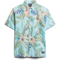 Superdry Superdrytil mænd. M4010353A Blå hawaiiskjorte (S), Casual, Bomuld, Korte ærmer