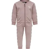 Hummel Sweatsæt - HMLBille - Rosa m. Hvid - - 68 - Sweatsæt