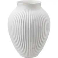Knabstrup Keramik Knabstrup vase riflet 27 cm Hvid