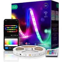 NOUS LED juostos komplektas su Wi-Fi valdikliu ir maitinimo šaltiniu, RGB, 5m, 24W, TUYA / Smart Life,