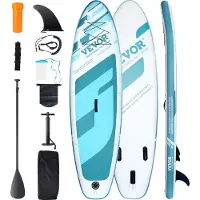 Vevor Oppusteligt Stand Up Paddleboard, 28,5 cm x 86,5 cm x 15,5 cm bredt SUP Paddleboard, med boardtilbehør, pumpe, pagaj, finne, telefontaske, rygsæk, ankelline, reparationssæt, skridsikkert dæk til