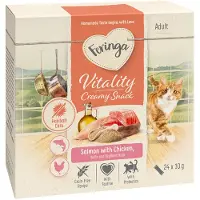Feringa Økonomipakke: Vitality Creamy Snacks - Laks med kylling (96 x 10 g)