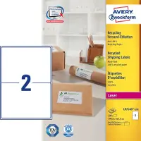Avery Etiketter 199,6x143,5 mm (A5) hvid genbrugspapir - (100 ark x 2 stk.)