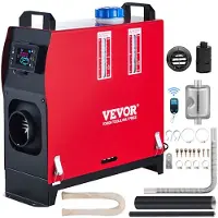 Vevor 12V 5KW Dieselvarmer, Alt-i-en Luft Dieselvarmer med LCD-afbryder og fjernbetjening, Dieselluftvarmer, Parkeringsvarmerlyddæmper, Dieselvarmer til lastbiler, bil, båd, campingvogn, SUV (1 hul)