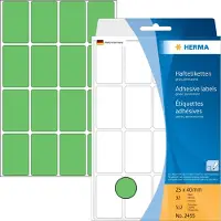 Herma - Permanent klæbemiddel - grøn - 25 x 40 mm 512 etikette(r) (32 ark x 16) etiketter