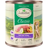 Lukullus Naturkost Senior Kalv & Kalkun Kornfri - 12 x 400 g