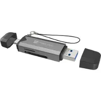 Natec NCZ-2262, MicroSD (TransFlash), MicroSDHC, MicroSDXC, SDHC, SDXC, Sort, Mørkegrå, 5000 Mbit/s, USB 3.1, 20 mm, 74 mm