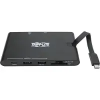 Tripp Lite USB-C Laptop Docking Station - HDMI VGA GbE 4K @ 30 Hz Thunderbolt 3 USB-A USB-C PD Charging 3.0 Black - docking station - USB-C 3.1 / Thunderbolt 3 - VGA HDMI - GigE