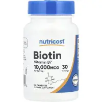 Nutricost , Biotin, 10.000 mcg, 30 Kapsler