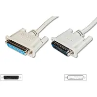 Assmann - Seriel / parallel forlængerkabel - DB-25 (han) til DB-25 (hun) - 10 m - formet, tommelskruer - beige