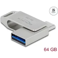 DeLOCK USB 3.2 Gen 1 USB-C Type-A memory stick 64 GB - metalhus