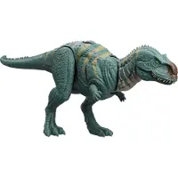Mattel Jurassic World Wild Roar Dinosaur Action Figur Majungasaurus med fortsat massivt chompangreb & brøl lyder posabelt legetøj med digitalt sp