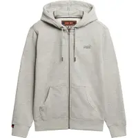 Superdry Superdrytil mænd. M2014128A Hættetrøje med lynlås og logo Essential grey (XL), Casual, Grå, Bomuld