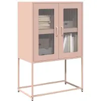vidaXL Højskab 68x39x107 Cm Stål - Lyserød