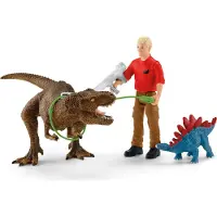 Schleich Dinosaurs - H: 7 cm - T-Rex Angreb 41465 - - OneSize - Dinosaur