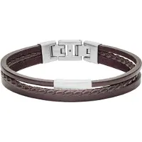Fossil Armbånd mørkebrun / sølv