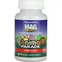 Natures Plus , MagKidz, Animal Parade, Børnens Chokable Magnesium, Cherry, 90 Animal-Shaped Tablets