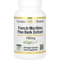 California Gold Nutrition , Fransk Maritime Pine Bark Extract, Oligopin, 100 mg, 180 Veggie Kapsler