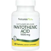 Natures Plus , Pantotensyre, 1.000 mg, 60 Tabletter