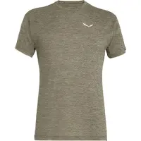 Salewa - Vandretøj - Puez Melange Dry SS Tee M Dark Olive Melange til Unisex - Størrelse L - Kaki