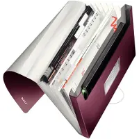 Leitz Style - Dokumentmappe - ekspanderende - 6 rum - 6 dele - for A4 (210 x 297 mm) - med faneblade - Ruby Red