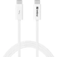 Sandberg - USB-kabel - USB-C (han) til USB-C (han) - USB4 - 1 m - USB Power Delivery (240 W), op til 40 Gbps datatransferhastighed, flettet - hvid