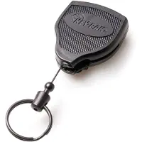 Key-Bak Super48 SD 13oz. L?sning udtr?kkelig n?glering 36 " Udtr?kkelig ledning sort polycarbonat kasse st?lb?lte klip overdreven split ring